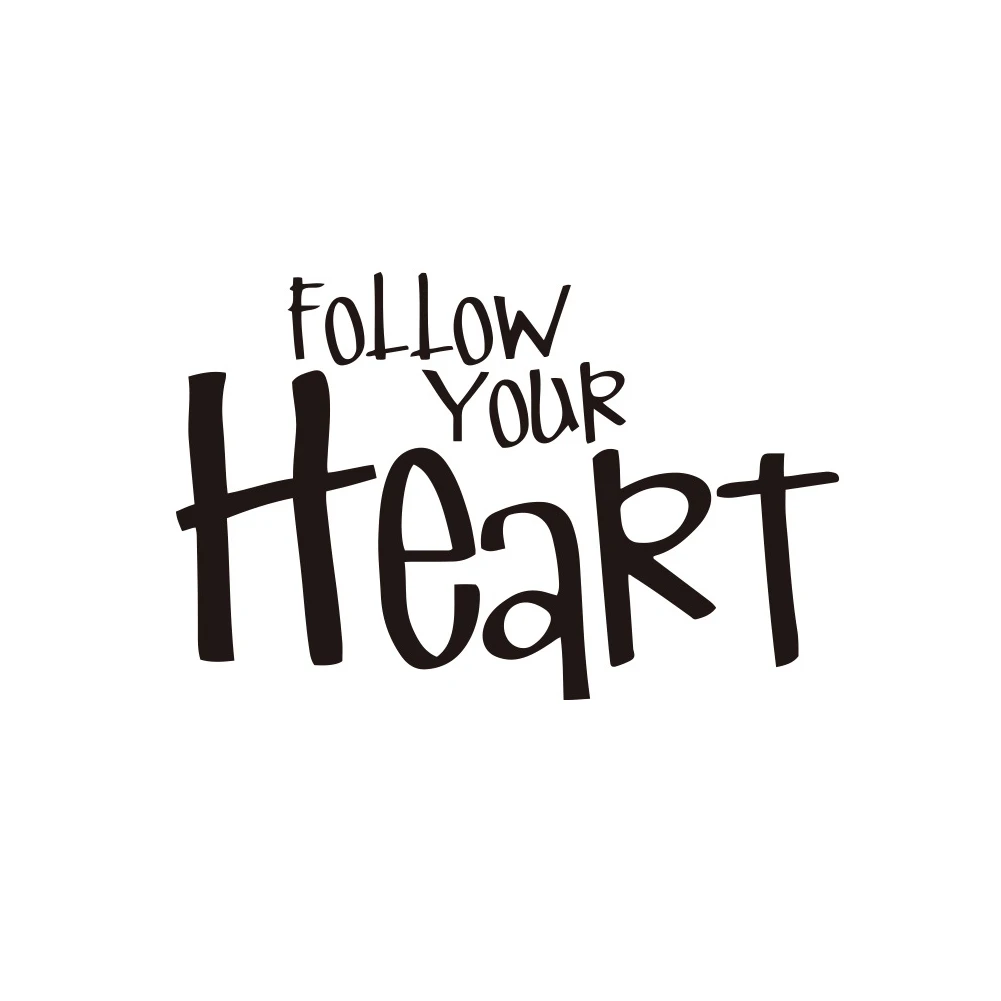 

English Motto Wall Sticker Creative FOLLOW YOUR HEART Living Room Bedroom TV Background Wall Art Decals