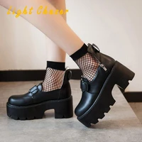 spring japanese style retro mary jane shoes female shallow mouth casual student leather shoes platform shoes female high heels