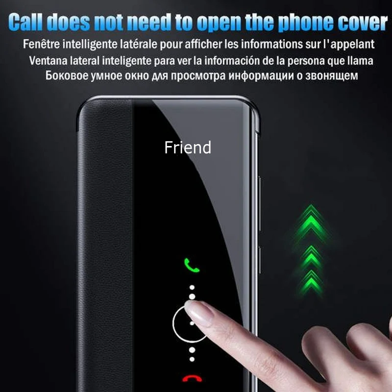 Case For Samsung Galaxy Note 20 Ultra A21S Case Smart Flip Window View PU Leahter Cover For Samsung Galaxy S22 S20 Plus A32 A52
