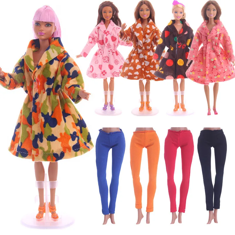Barbiee's Nightgown, Leggings, Fur Coat, Fashionable New Sty