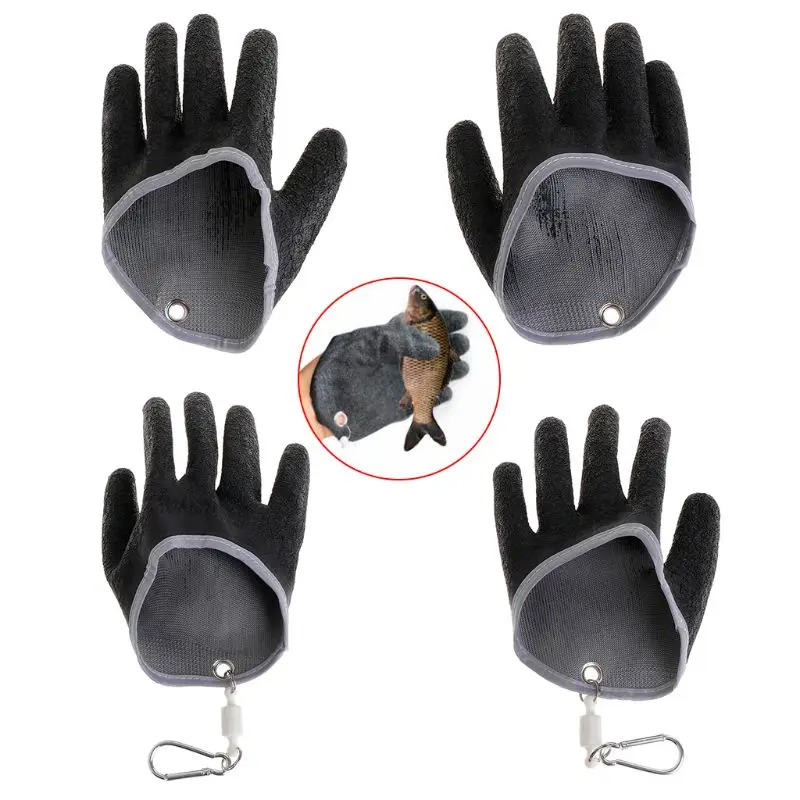 Fishing Gloves Non Slip Latex Glove With Magnet Release Fish Grab Anti Skid Capture Safety Portable Outdoor Professional | Спорт и