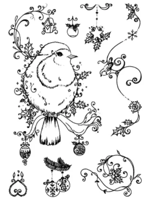 

Christmas Bird Clear Stamp Silicone Transparent Seal Hand Account DIY Christmas Tree Rubber Stamp