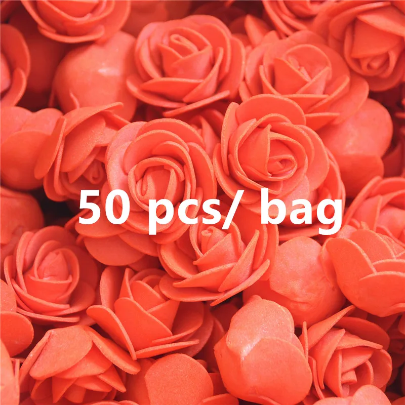50 шт./лот DIY ручной работы Цветы из пенопласта 3 5 см Роза голова искусственный ПЭ