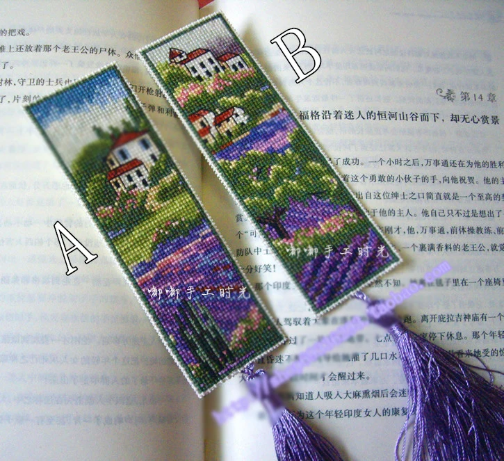 

901 Bookmark Lavender Manor DIY Craft Stich Set Cross Stitch Needlework Embroidery Crafts Counted Cross-Stitching Kit