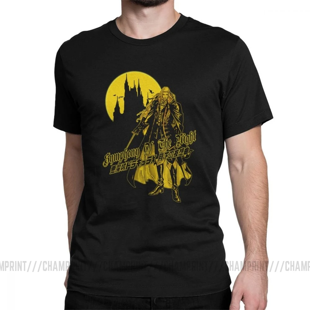 Футболка для мужчин вампиры ужасы охота 70s 80s видео игра аниме юмор хлопковые