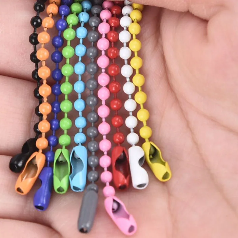 

10Pcs/Set 12CM Length Colorful Ball Bead Chains Jewelry DIY Connector Making KeyRing Key Chain Hand Tag DIY Accessories