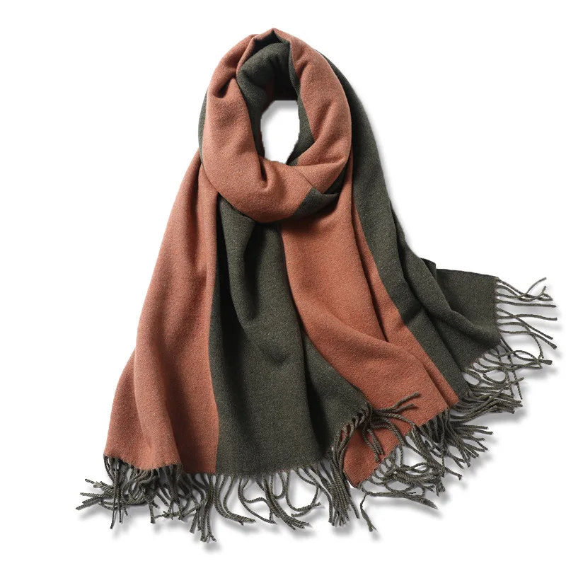 2019 дизайнерский бренд розовый желтый женский зимний теплый шарф кашемировая