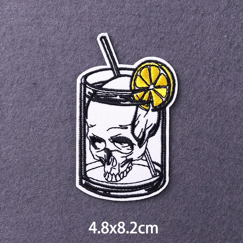 Нашивки для одежды в стиле панк-рок с вышитым черепом | Дом и сад