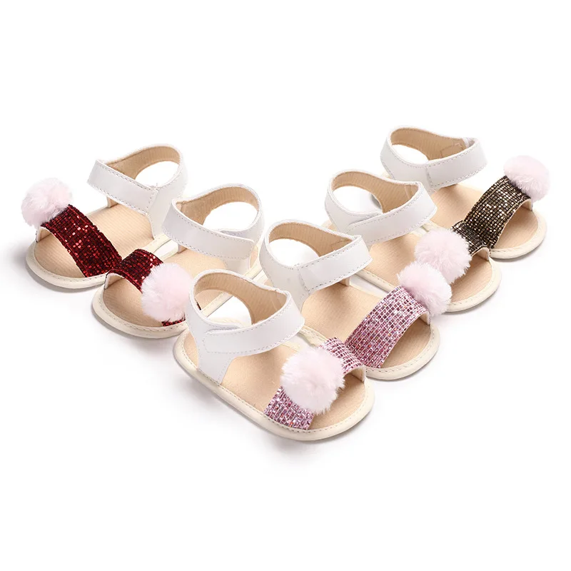 

summer 0-18M baby girl Soft Plush ball Princess Shoes First Walkers New Born Baby Shoes