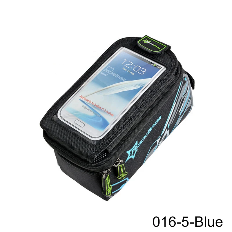 016-5-Blue for 6.0 ROCKBROS 5 стиль водонепроницаемый велосипедный держатель для телефона сумки велосипедная сумка для 5,8 6,0 6,2 дюймов телефон Велоспорт Топ Передняя труба сумка аксессуары - Цвет: 016-5-Blue for 6.0