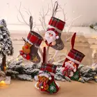 Рождественские чулки мешок лось Санта Клаус тканевые подарочные носки Рождественский мешок для конфет камин елка новогодние 2022 рождественские украшения