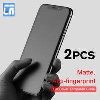 2pcs no fingerprint matte tempered glass for iphone 11 12 13 xs max pro screen protector iphone x xr 6s 7 8 plus frosted glass