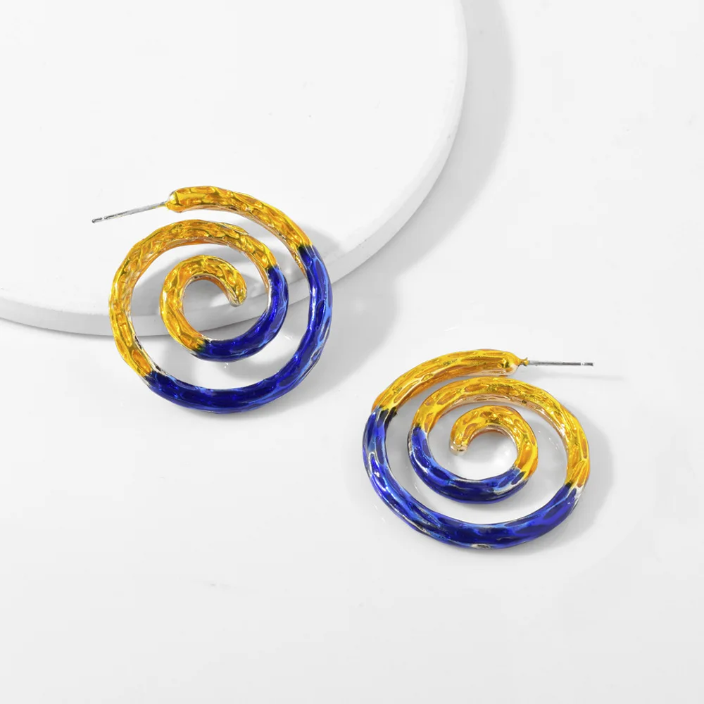 2019 новые преувеличенные круглые Спиральные серьги для женщин богемные