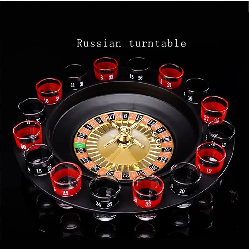 

Bar Funny Tools Russia Turntable Shot Glass Russian test game Drinking Roulette Game Set 16 Shots
