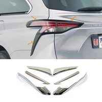 abs chrome car rear tail light lamp frame deco sticker cover moulding for toyota sienna 2021 2022 decoration accessories