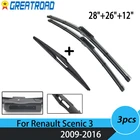 Щетки стеклоочистителя передние и задние для Renault Scenic 3  Grand 2009-2016 2015 2014 2013 2012, 282612 дюймов