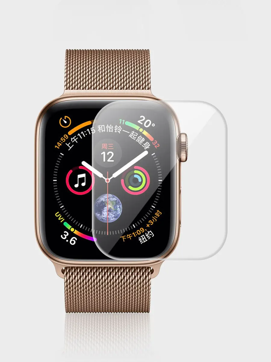Ремешок для apple watch band 44 мм 40 мм correa iwatch band 42 мм 38 мм 10D HD защитная пленка для экрана apple watch 5 4 3 2 1