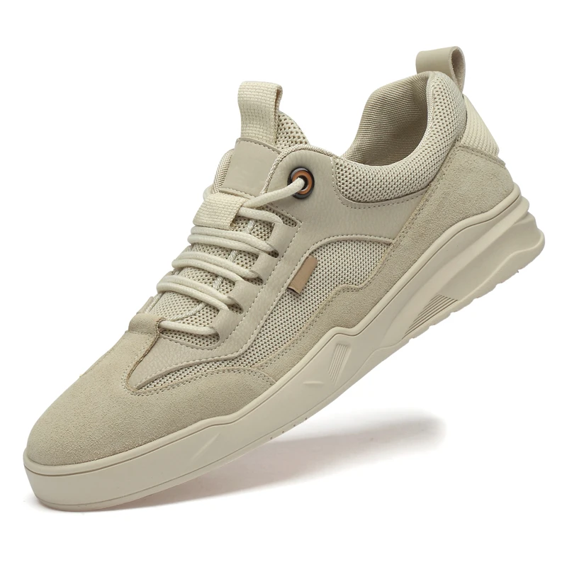 

Genuine Leather Men's Shoes Handmade Man Outdoor Casual Shoes Thick Bottom Stitching Non-slip Male Footwear Fashion Sneakers