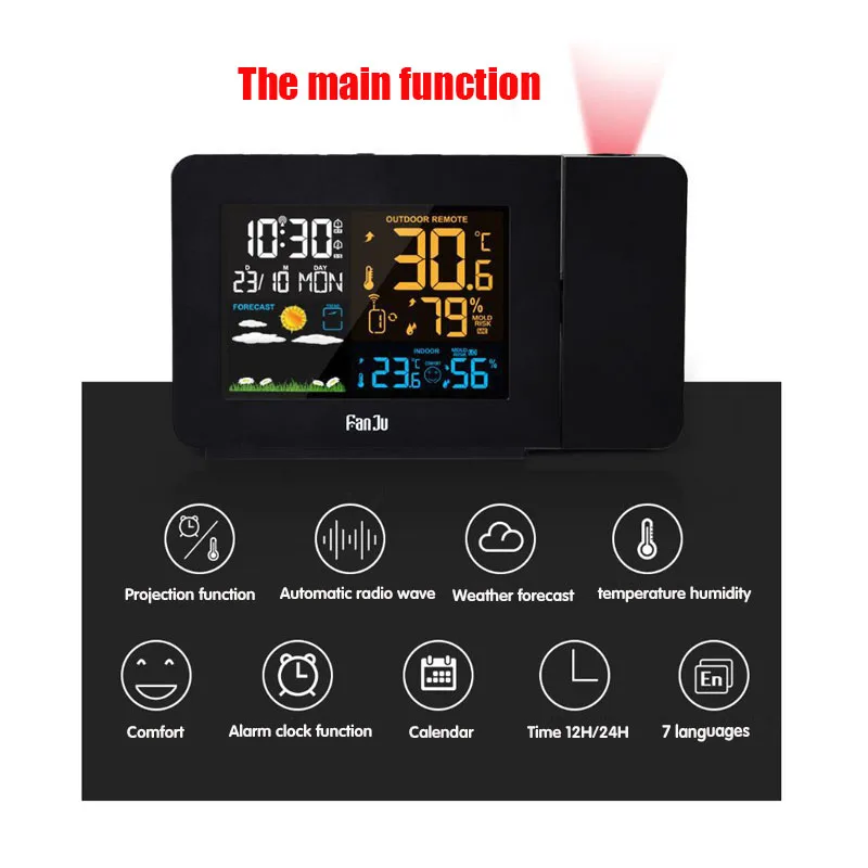 Цифровые настенные часы-будильник XEAST Метеостанция для дома и улицы температура