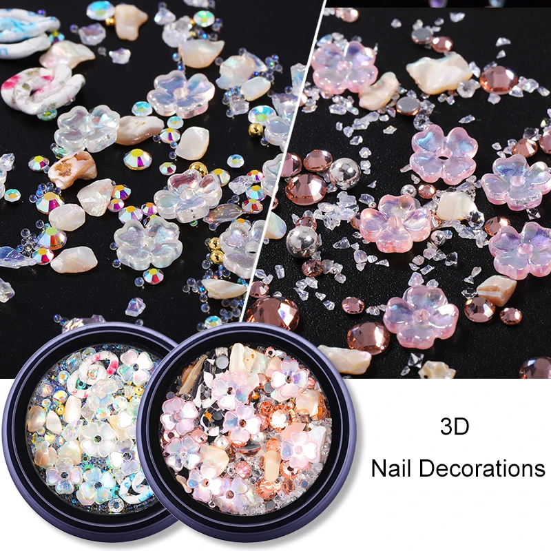 MAD DOLL 1 коробка 3D Стразы для ногтей цветок идея камни дизайна украшения красочные