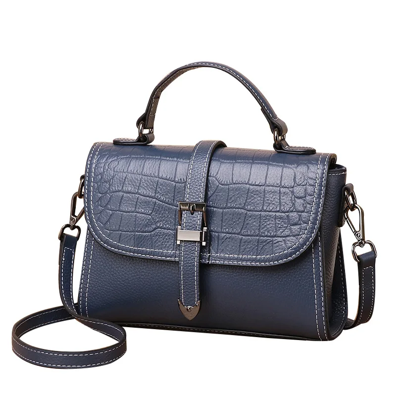 

2021 Lychee Genuine Leather Women Bag Ladies Handbag Good Quality Crocodile Pattern Leather Shoulder Bag