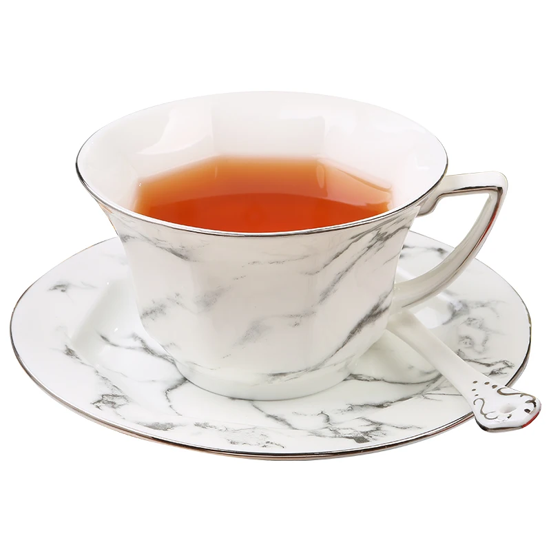 Многоразовая керамическая мраморная кофейная чашка для путешествий с ложкой в