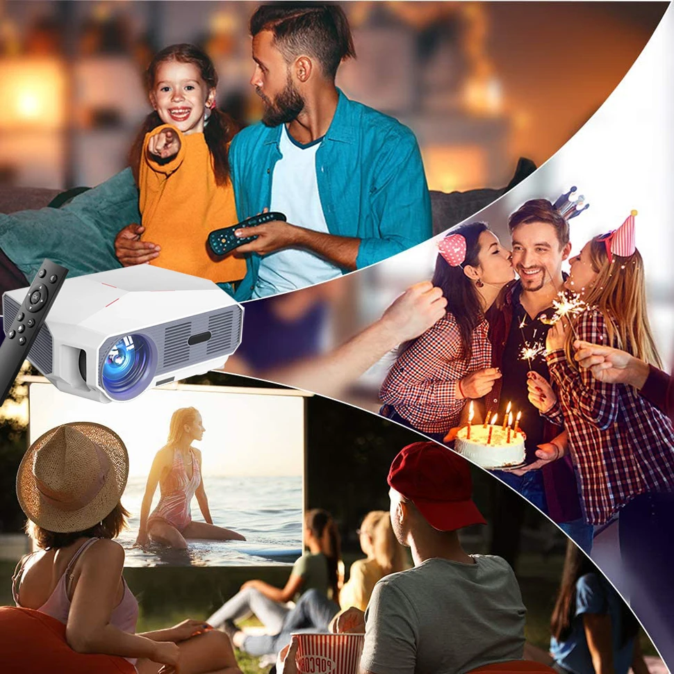 Светодиодный проектор с поддержкой 4K HD 720P Android 6 01 Wi-Fi Умный домашний кинотеатр A4300