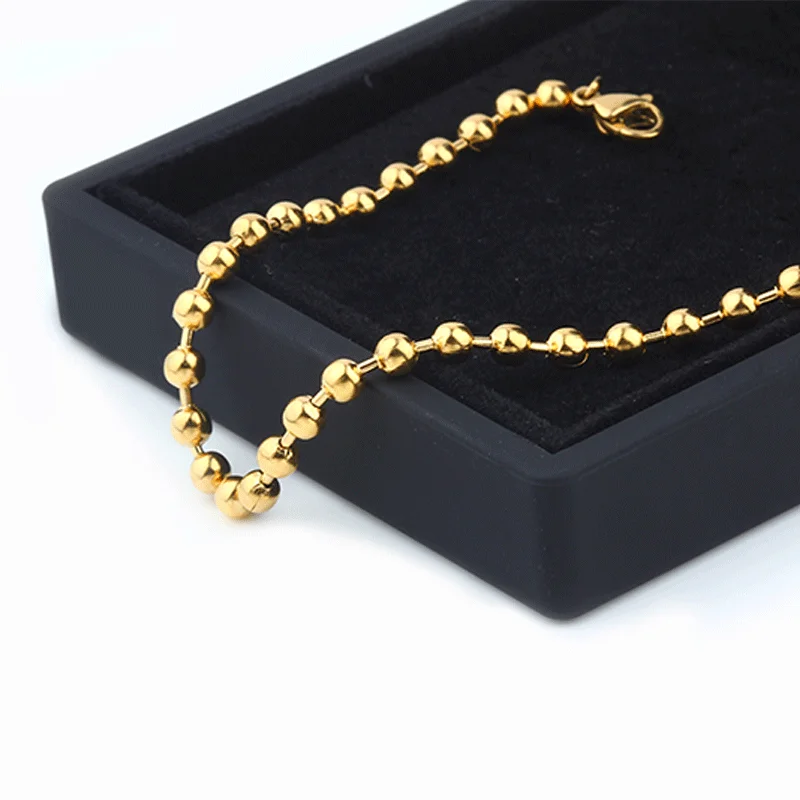 Золотая цепочка Ссылка Шарм браслет из бусин изящная женская femme браслеты дружбы