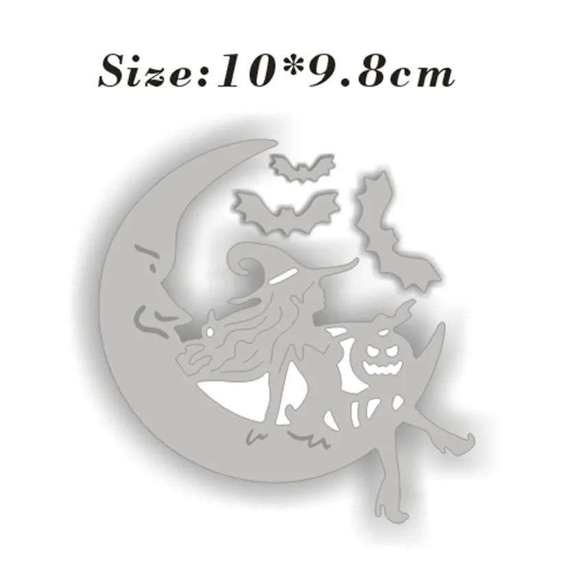 PANFELOU moon witch 10x9.8cm Scrapbooking DIY Halloween Embossing mould card paper die stencils punch Metal cut dies cutting