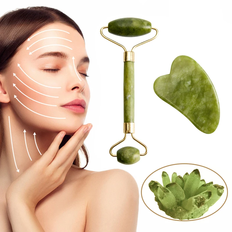 

Jade Scraping Board Face Roller Massager For Face Natural Stone Scraper Gouache Thin Lifting Health Care Tool Facial Lifting