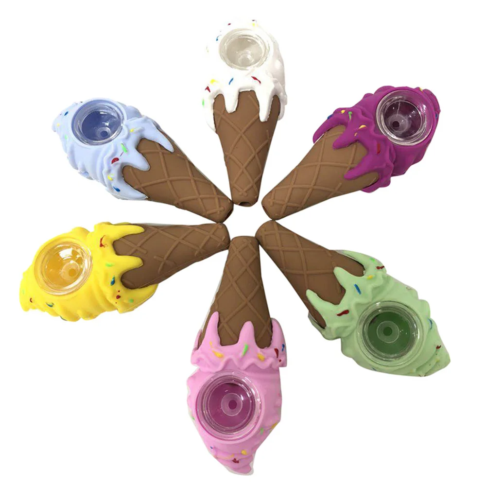 10 шт. силиконовых кейсов smoki трубы Мороженое креативная забавная силиконовая