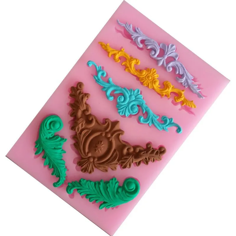 Силиконовые 3D формы в форме короны банта углов перьев помадки мастики полимерной