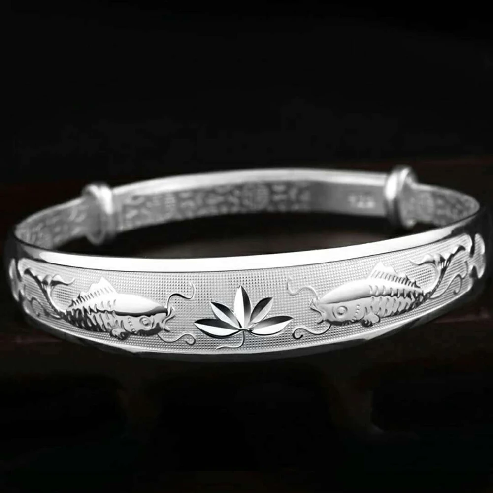 Персонализированный браслет с именем ребенка резьба на цепочке рыба узор лотос