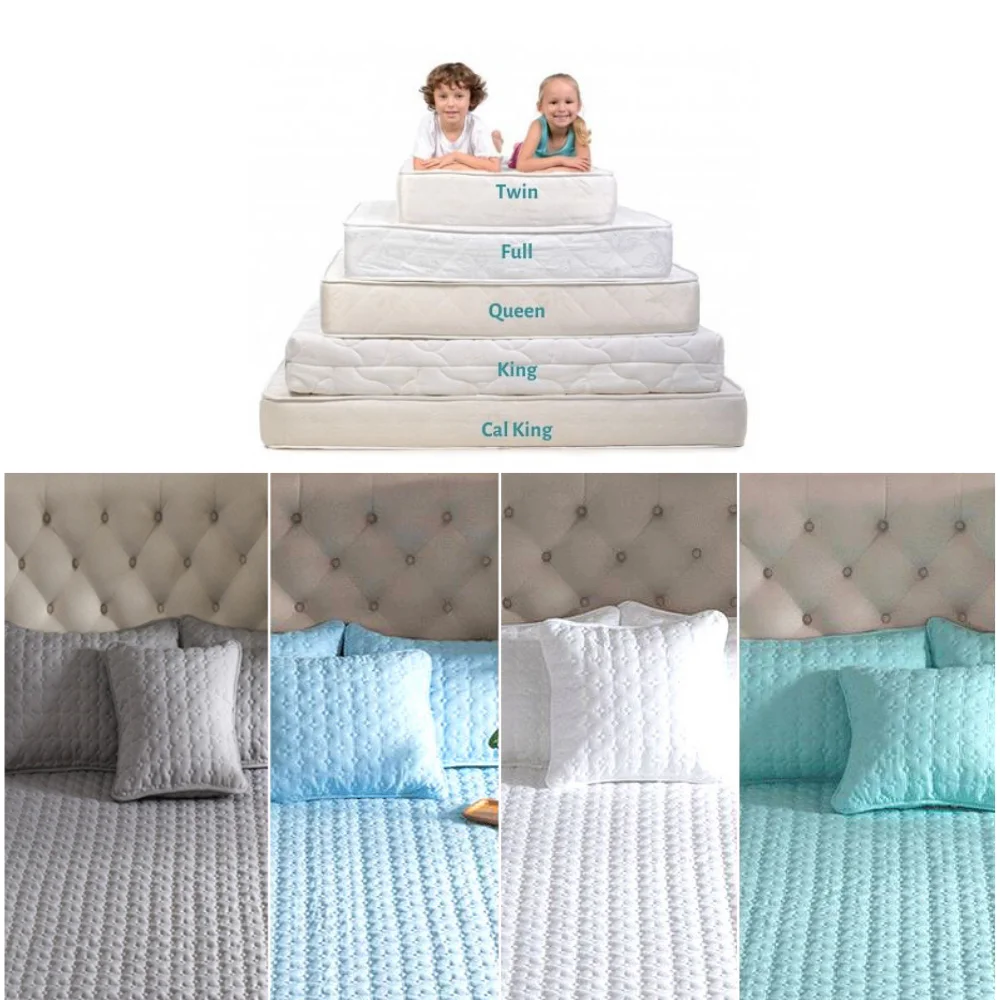 

ADOREHOUSE Washable Bed Cover Queen Size Breathable Solid Color Mattress Cover Embossed Quilted King Mattress Protector