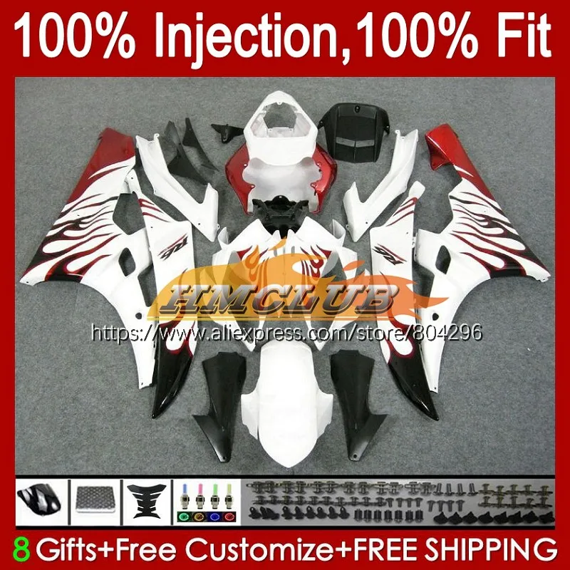

Инъекционный корпус для YAMAHA YZF R 6 YZF 600 YZF-600 YZF R6 06 58No.42 YZFR6 06 Red Flame 07 YZF600 YZF-R6 2006 2007 OEM обтекатель
