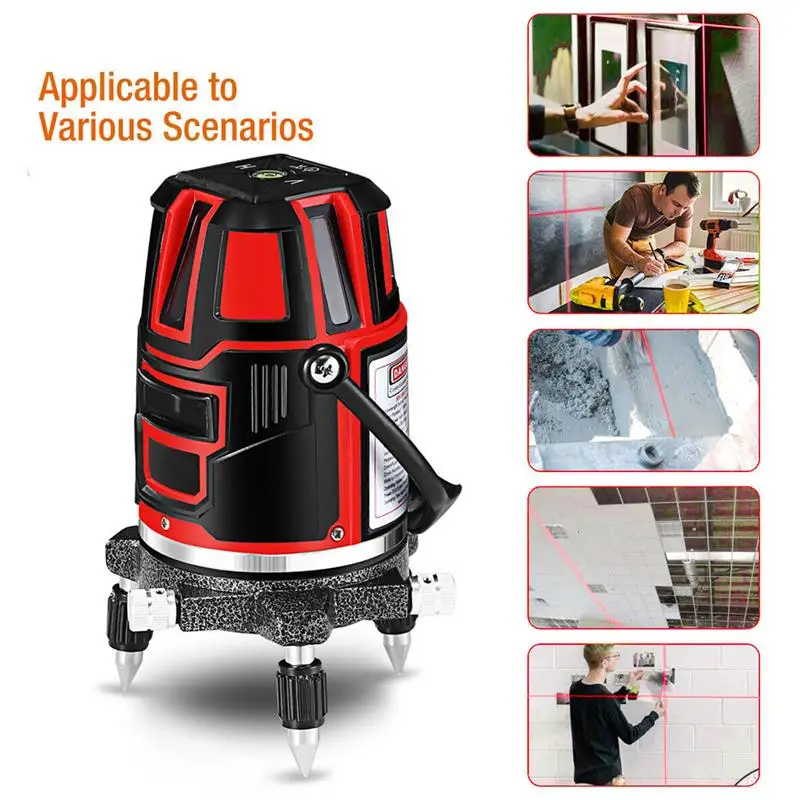 

5 Lines Green Laser Leveler Cross Lines Laser Level 360 Self-Leveling Horizontal Vertical Cross Lines Leveler for Outdoor