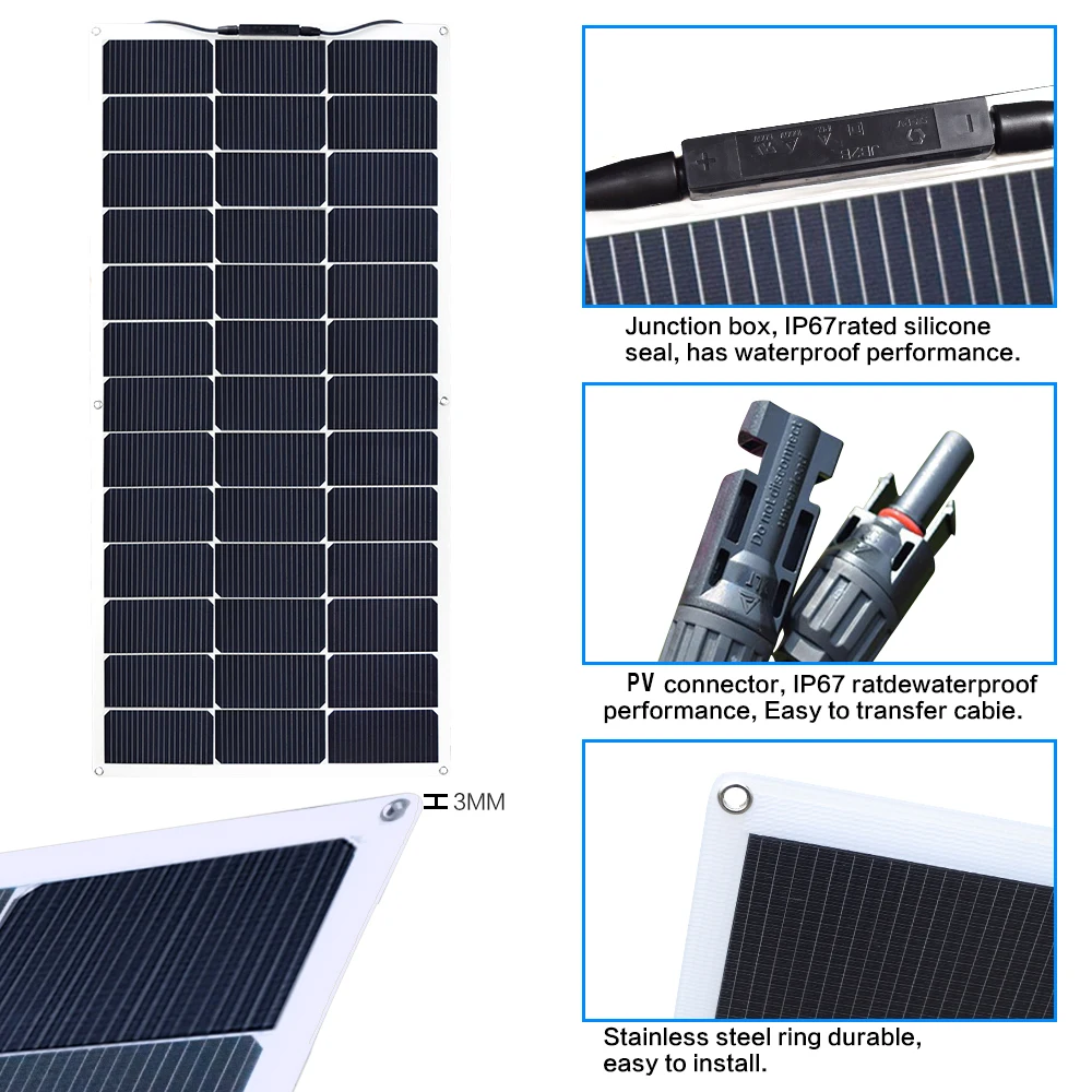 XINPUGUANG Новый высокоэффективный 19 5 V 100w гибкий модуль солнечной панели для 12v