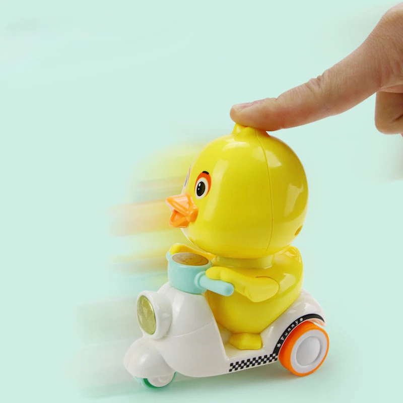 1 шт маленькая Желтая утка мотоцикл инерции Пресс е с милым желтым утенком