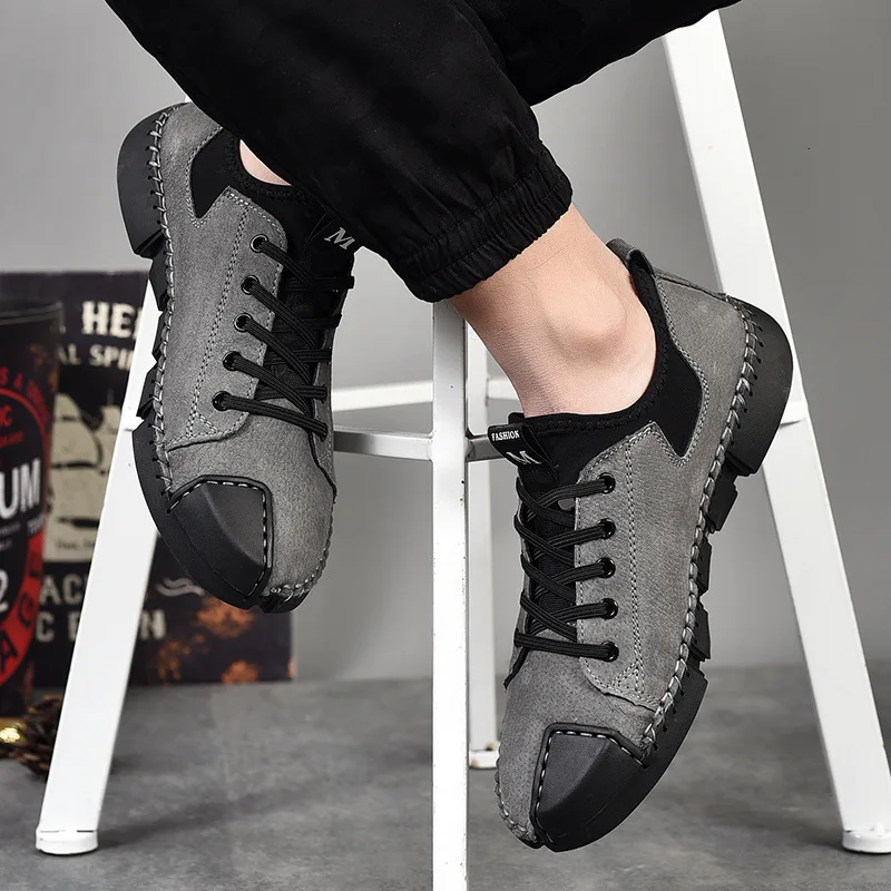 2020 брендовая Летняя мужская обувь ручной работы из натуральной кожи в винтажном