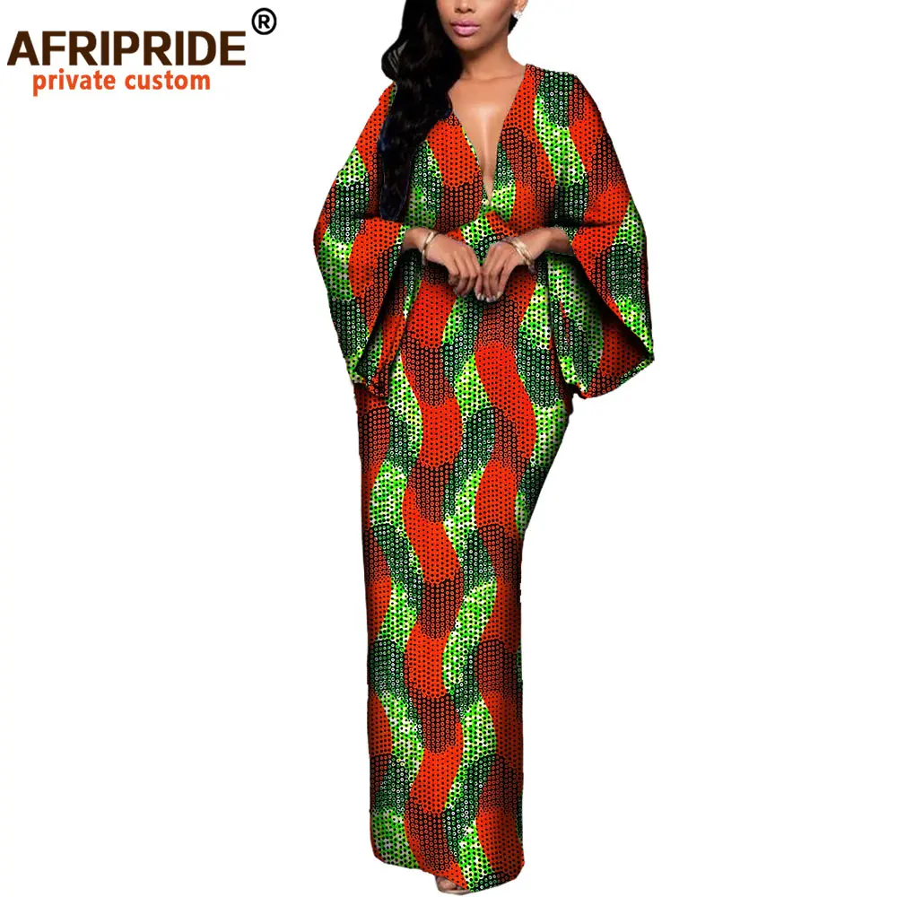 Африканские платья для женщин платье макси AFRIPRIDE с расклешенными рукавами