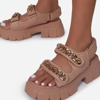 sandals women summer new 2021 fashion chain gladiator shoes woman chunky platform sandals casual beach shoes female flip flops
