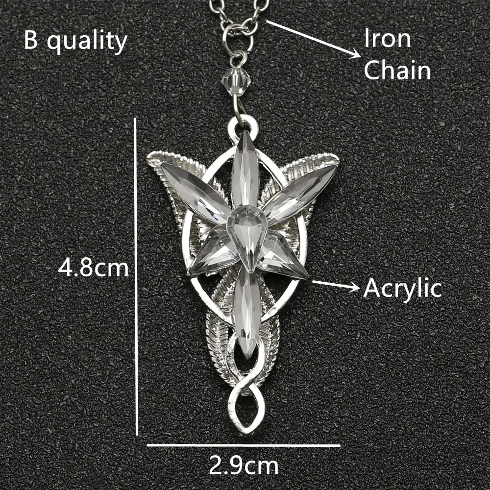 Arwen Evenstar ожерелье принцесса эльфов Мода Кристалл серебро кубический цирконий камень кулон Искрящиеся ювелирные изделия для женщин - Окраска металла: B