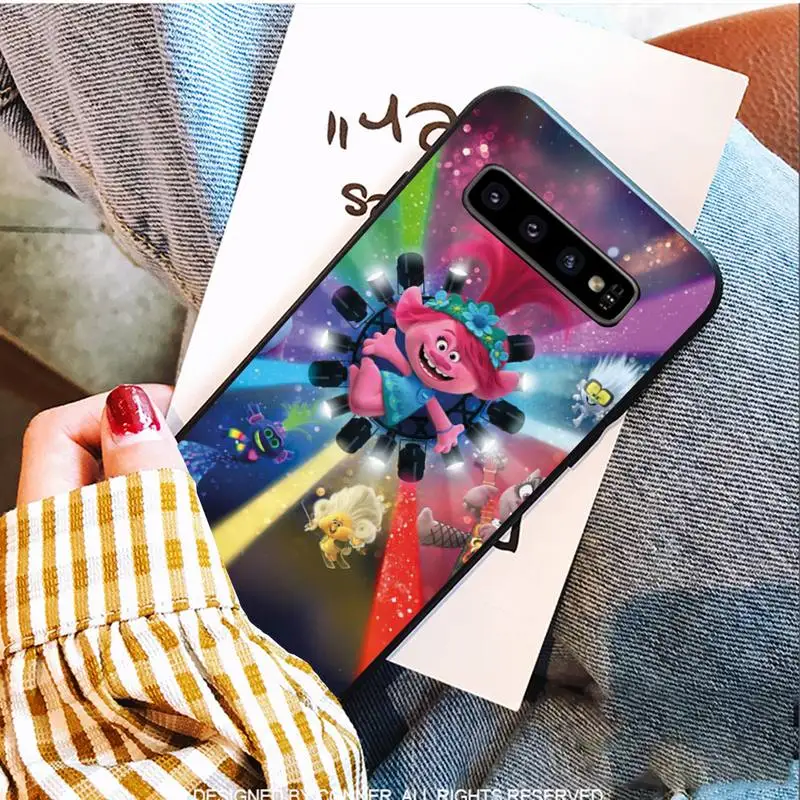 

Animated Movie Trolls World Tour Black Soft Phone Cases For Samsung S9 10 20 Plus Note 9 10 10plus 20 Ultra A20 21s J7 Plus 8