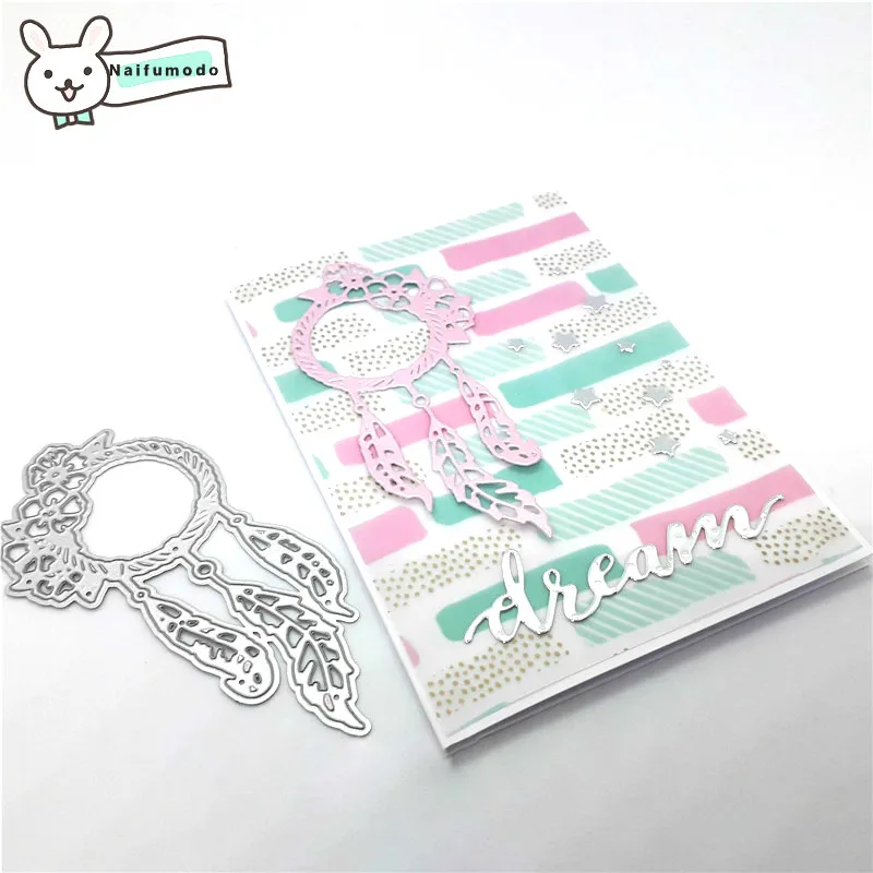 Naifumodo Вырубные штампы Металлическая роза из перьев круглые Скрапбукинг альбом