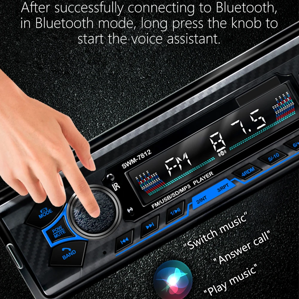 SWM 7812 1 DIN Авто Радио Стерео Bluetooth автомобильный радиоприемник с функцией Voice