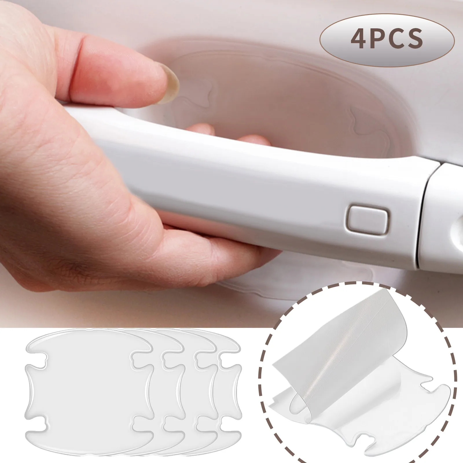 Универсальная защитная накладка на дверную ручку автомобиля невидимые