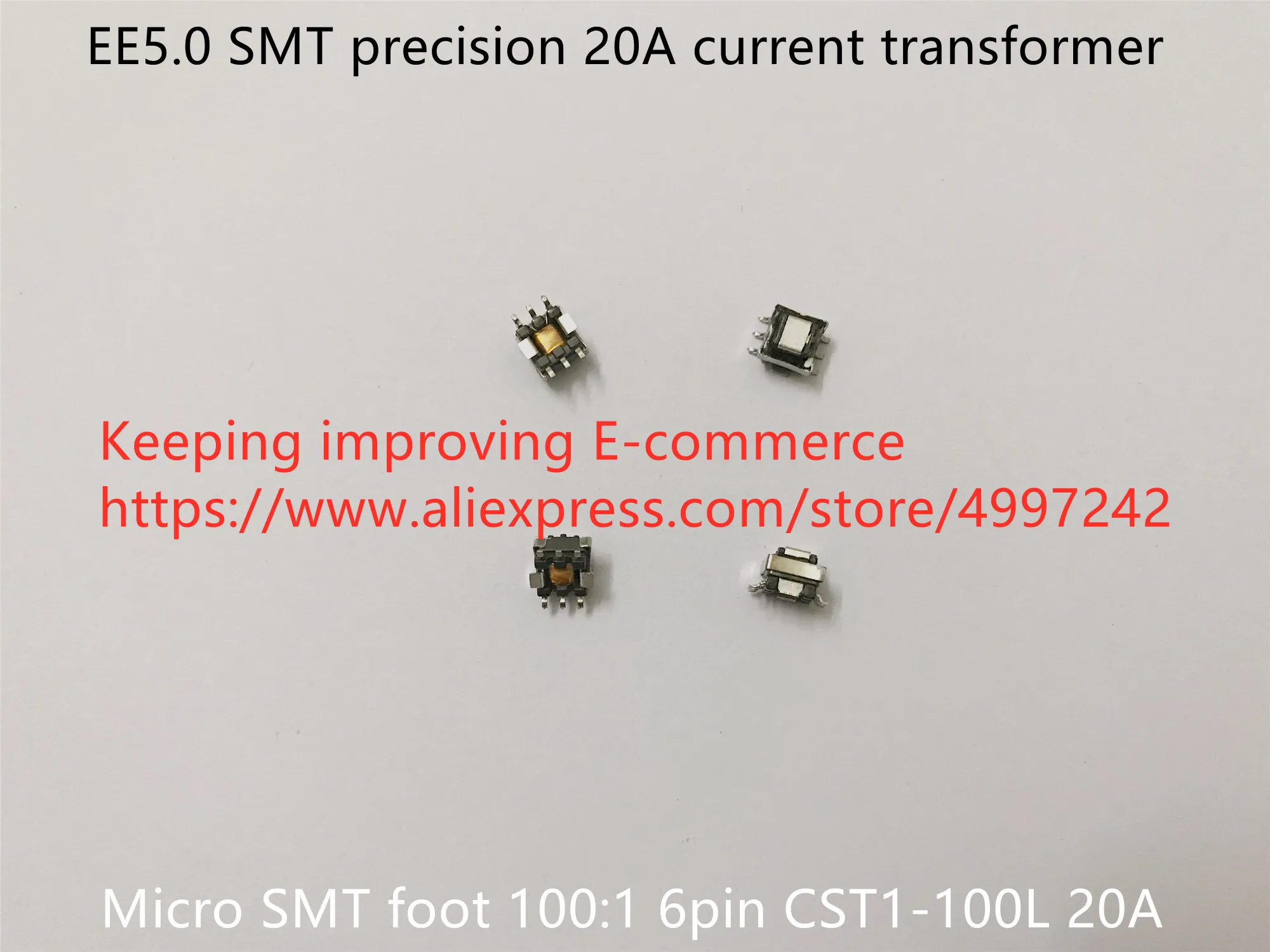 Оригинальный новый 100% EE5.0 SMT прецизионный 20 А трансформатор тока micro ножка 100:1 6