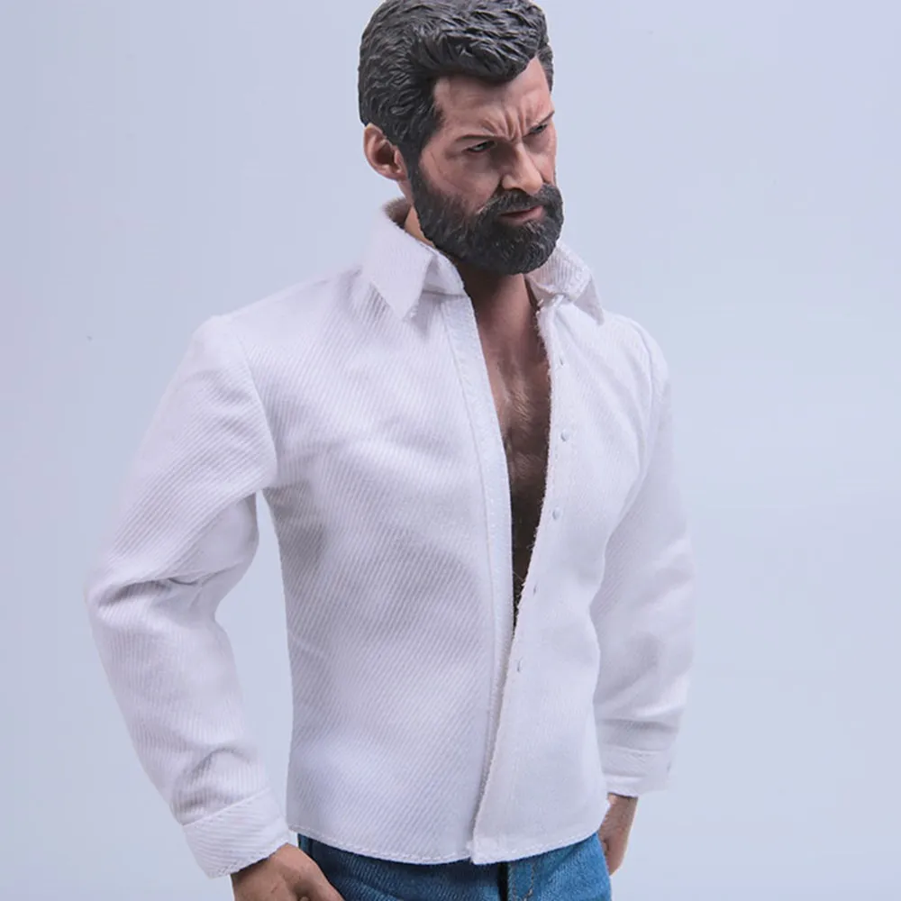

Рубашка в масштабе 1:6, белая рубашка с длинными рукавами, белая рубашка на пуговицах, подходит для мужской фигуры 12 дюймов, аксессуары