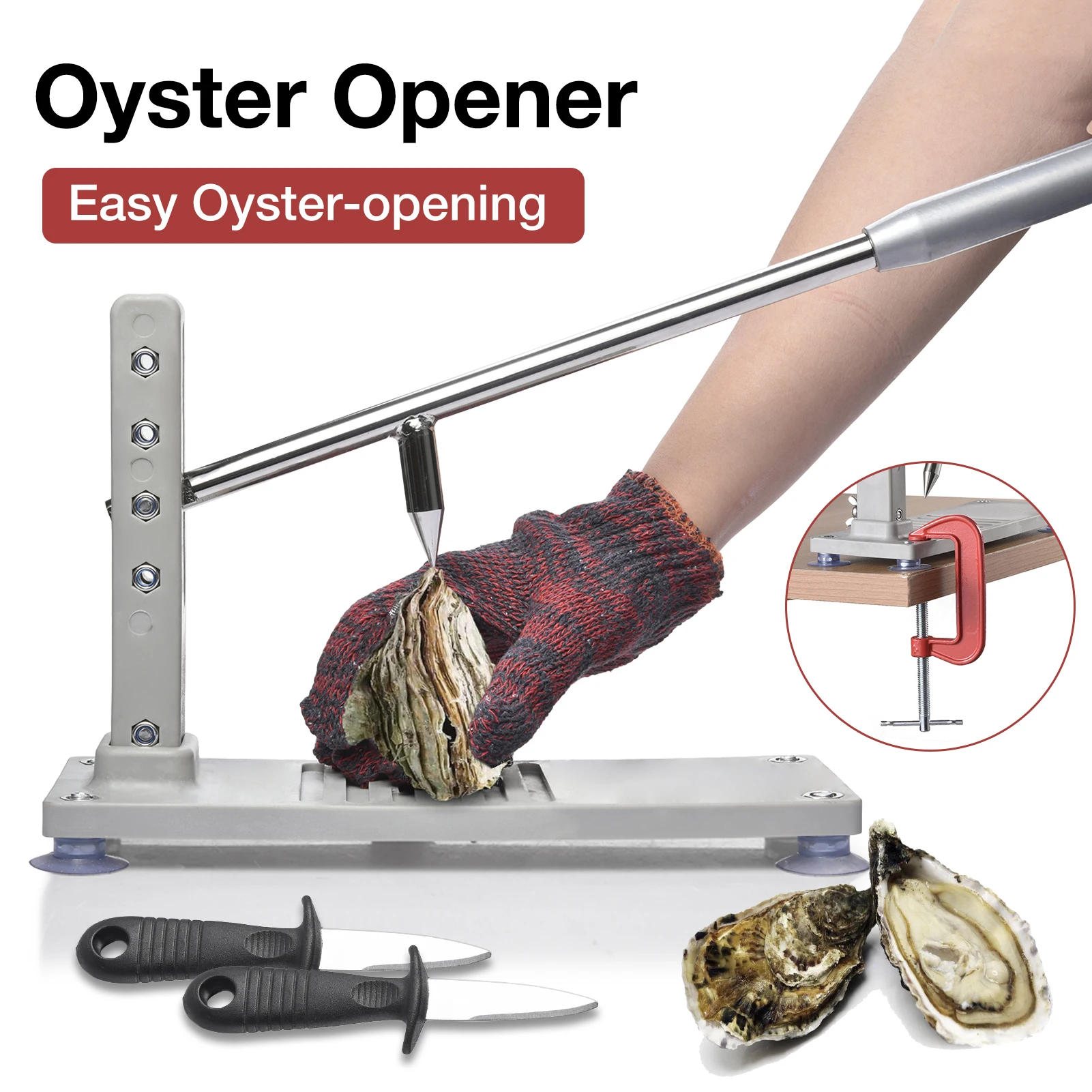 Vertical Oyster Shell Opener, Does Not Damage Oysters, Oyster Shell Opener Tool Set Adjustable Oyster Clam Shucker Tool Set