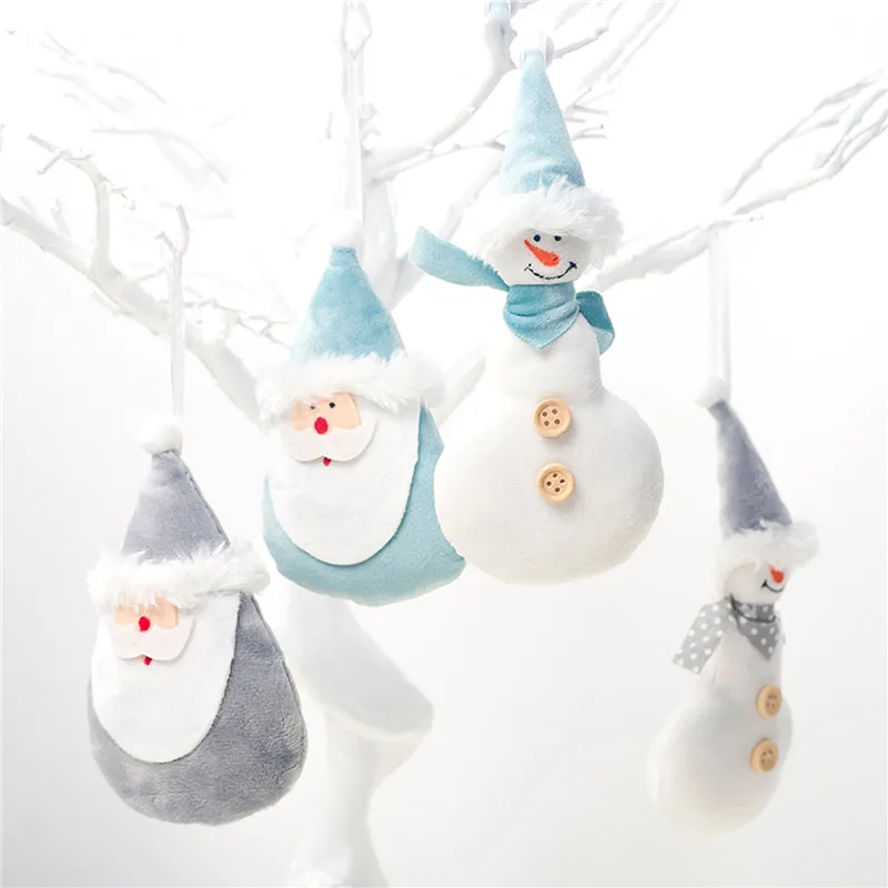 

Christmas Plush Ornaments Snowman Santa Claus Plush Doll Ornament Hanging Decoration for Window Door Christmas Tree
